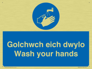 golchwch eich dwylo / wash your hands - safety sign